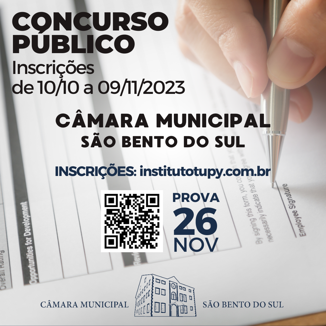 Câmara Municipal está com Concurso aberto